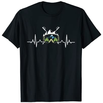Ski Herzschlag - Skiurlaub Ski fahren Skifahrer T-Shirt