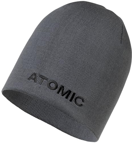 ATOMIC ALPS Beanie - Grau - Mütze für Herren & Damen - Weiche & atmungsaktive Mützen - Warme Wintermütze aus hautsympathischem Material - Bequeme & Schlichte Fleece-Mütze
