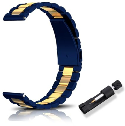 RoYiio Uhrarmband 16mm/18mm/20mm/22mm Metall | Edelstahl Ersatzarmband mit Schnellverschluss, Schön Poliert, Wasserdicht, Uhrenarmband für Damen und Herren