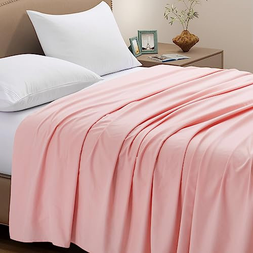 VACVELT Confezione da 2 lenzuola senza angoli, in microfibra spazzolata, 1800 fili, per materasso intero, lenzuola di lusso da hotel, set di lenzuola di lusso da hotel, colore: rosa cipria