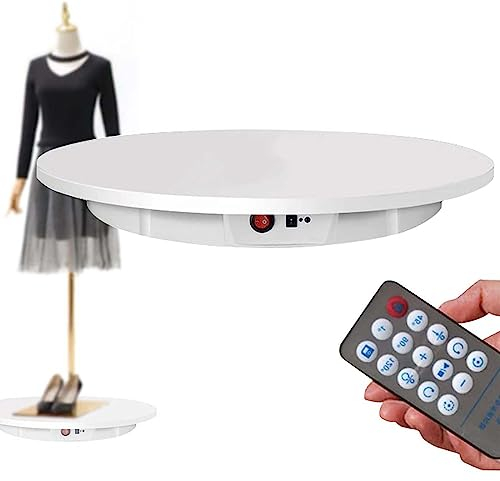 Plateau Tournant électrique Professionnel à 360 Degrés pour Photographie, Télécommande, Fonctionnement Pratique, Idéale pour L'Affichage de Produit - 60cm,White