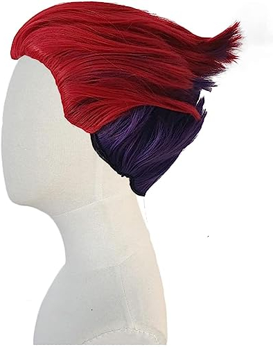 NEZIH Wig Anime Cosplay Anime Cosplay Perücken, Hisoka Cosplay Perücke for Hunter Requisiten Zubehör Mit Freier Perückenkappe, Geeignet Für Halloween-Party, Nachtleben, Karneval, Anime-Geschenk