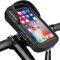 flintronic Support Téléphone Vélo Étanche, Porte Téléphone Vélo Rotation 360°, Sacoche Vélo Guidon Cadre écran Tactile et Pare-Soleil, Sacoche Guidon Cadre Vélo VTT Smartphone sous 6.4'' Noir