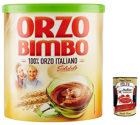 Italian Gourmet Orzo solubile 100% italiano Instant Gerstenkaffee 12 x 120g | Ohne Koffein, gusto tostato, si prepara schnell in acqua o latte caldo, Gesamtnettogewicht 1,44 kg + Kostenlos Polpa 400g
