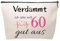 60. Geburtstag Geschenk - Geburtstagsgeschenk für Frauen, Kosmetiktasche klein natürlich, Schminktasche für Mutter, Kosmetiktasche klein, Weihegeschenke Oma, Frauen (60. Geburtstag)