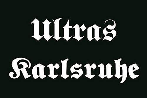 U24 Aufkleber Ultras Karlsruhe Flagge Fahne 12 x 8 cm Autoaufkleber Sticker