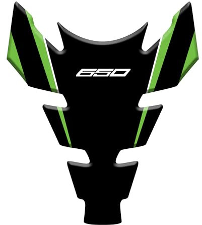 ADESIVO RESINATO PARASERBATOIO EFFETTO 3D, PER MOTO COMPATIBILE CON KAWASAKI VERSYS 650 (NERO VERDE CHIARO)
