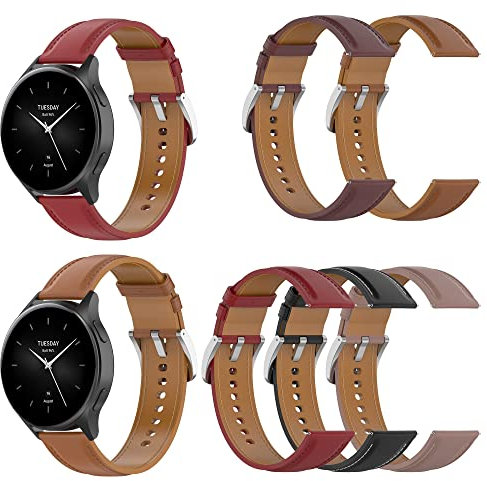 KingFan Quick Release Genuine Leather Watch Bands Watch Straps for Huawei Watch Buds Smartwatch