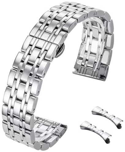 HEYOZURY Bracelet de Montre en Acier Inoxydableextrémité Droite et Incurvée Bracelet en Métal 12mm 14mm 16mm 18mm 19mm 20mm 21mm 22mm Bracelet de Remplacement en Métal Hommes Femmes