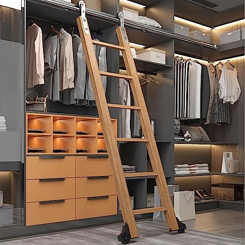 Rollbare Bibliotheks-Hardware aus rostfreiem Stahl zum Aufstellen, Dehnbare Gleitrolle (Keine Leiter), runde Schiene/Schiene, Rollleiter-Hardware-Bibliotheks-Gleitleiter-Hardware-Kit, rollt