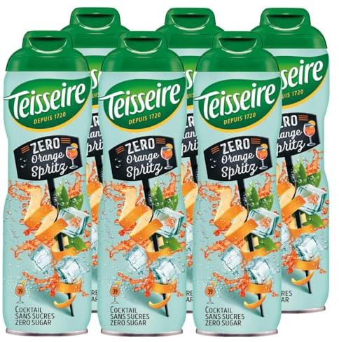 Teisseire Getränke-Sirup Orange Spritz 0% 600ml - Cocktails Milchshakes (6er Pack)