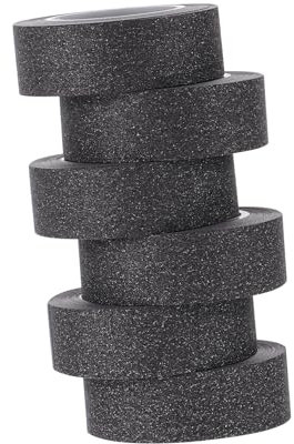 Anneome 6rollen Schwarze Glitzer Papier Band Rolle Bastelband Diy Papierband Für Scrapbooking Geschenkpapier Und Handwerk Projekt