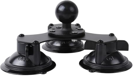 Triple Suction Cup with 1.5 / 38mm Ball, Heavy Duty 3 Suction Car Mount Base Compatible with RAM Mounts and Other C Size Double Socket Arm