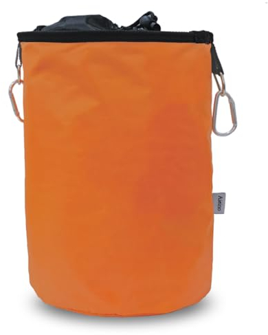 Aieino Porta mollette bucato con coulisse, moschettone - Borsa per Mollette impermeabile Grande per appendere fino a 200 mollette Durevole Portamollette per interno all’aperto, arancione