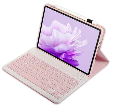 leleyo Case with Keyboard for Honor Pad X9 / X8 Pro Smart Cover Magnetic with Keyboard Removable Wireless Bluetooth QWERTY for Tablet Honor Pad X8 Pro / X9 11.5 Inch (Pink)