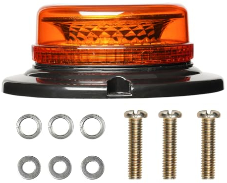 Fesuda LED Rundumleuchte 12V-24V Gelb Rundumleuchte LED mit magnetischem und 3 Meters-Kabel für Gabelstapler-Traktor Golfwagen UTV Anhänger SUV-Neues Upgrade