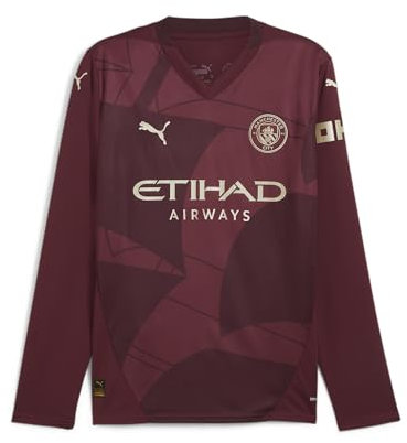 PUMA Manchester City 3. Trikot Langarm 2024/25 Saison - Replica - Herren - Burgunderrot - Größe: M