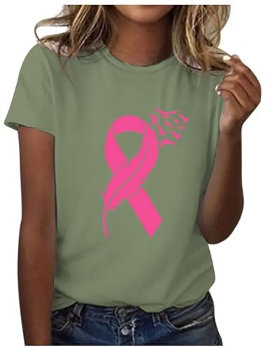 Tee Shirt Thermique Homme Tunique Femme ete Fluide Chemisier Femme Manche 3/4 Chemises en Lin Femme Chemise Rose Fushia Femme Chemisier Femme Dentelle Cancer du Sein - Manches Courtes Top