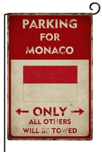 Banderas de jardín de estacionamiento solo para Mónaco para exteriores, de doble cara, arpillera exterior, Estados Unidos, países hispanos, europeos, Asia y África, banderas de patio, decoración al