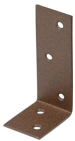 Alberts 822170 DURAVIS® Balkenwinkel | ungleichschenklig | rostbraun duplexbeschichtet | Größe 40 x 80 x 30 mm | 20er Set