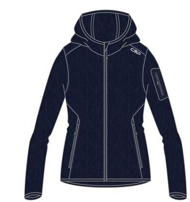CMP Damen Giacca In Knit-tech Da Donna Con Cappuccio Fisso Jacke, Dunkelblau., L EU