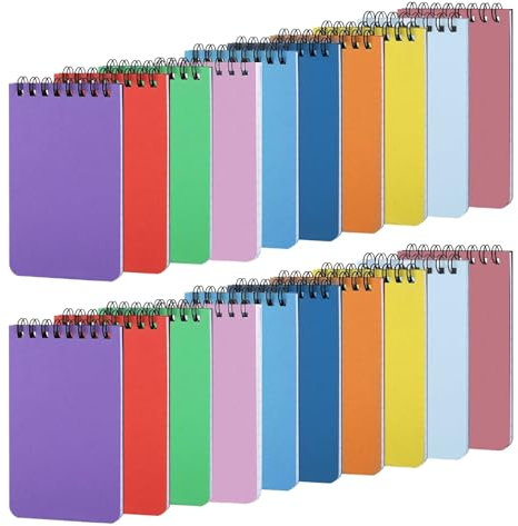 Eidoct A7 Pocket Notebook, 20Pcs Small Notebooks, 60 Sheets Per Notebook, 10 Colored Mini Notebooks, For Home, School, Office