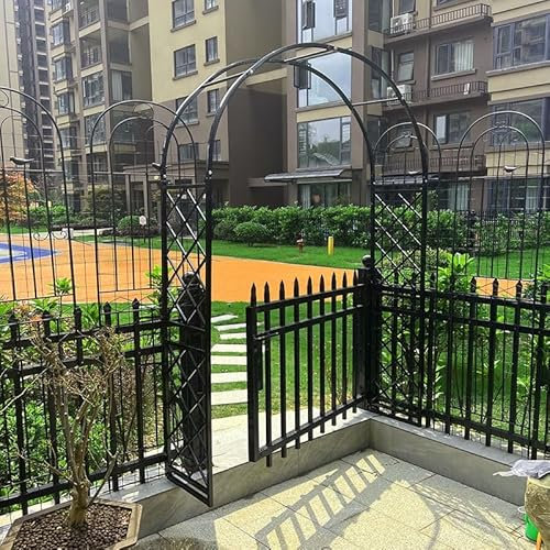 Gartenlaube für den Außenbereich, robuster Spalierbogen, Pergola-Laube aus Metall für Verschiedene Kletterpflanzen, Weinreben mit Sockeln, 140 cm B, 180 cm B, 200 cm B, 330 cm B, 360 cm B (F