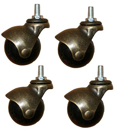 FHPEWXDG Vintage Gold 2 Kugelrollen für Möbel, 4er-Set, Rollen für Stühle, Sofas und Couchtische