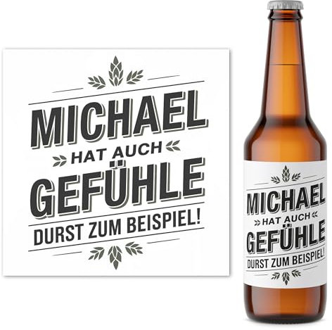 Bier Geschenk für Männer Bieretiketten personalisiert lustiges Geschenk Mann Vatertagsbier Männergeschenk Flaschenetikett Bierflasche Etiketten 2 Stück | 9x9 cm