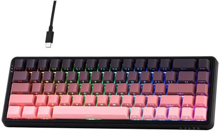 MechLands AK680 MAX Wired Gaming Keyboard mit Hall-Effekt Schalter, Rapid Trigger Magnetic Keyboard mit 8K Polling Rate, Top Struktur, RGB (Schwarz Rosa)