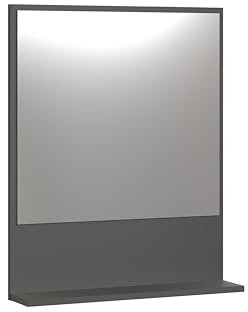 trendteam smart living - PureBliss - Wandspiegel - Anthrazit/Evoke Eiche - (BxHxT) 60 x 74 x 14cm - Badezimmerspiegel mit 60cm Ablagefläche