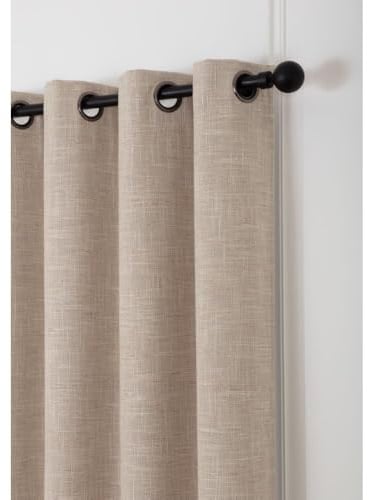 Moondream DecibelControl™ Akustikvorhang 3in1 | Lärmschutz | Thermoisolierung Winter+Sommer | 100% Verdunkelung | Patentierte Technologie | EU Herstellung | Ösen | Beige MC632 | 130B x 250H cm