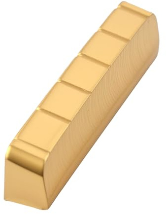 DIAO79NI 1Pcs 6 String Brass Guitar Nut Pre-Slotted Top Nut 42mm x 6mm x 7.5-8mm Compatible with Les Paul LP SG Style Electric Guitar or Acoustic Guitar Parts Replacement Gold