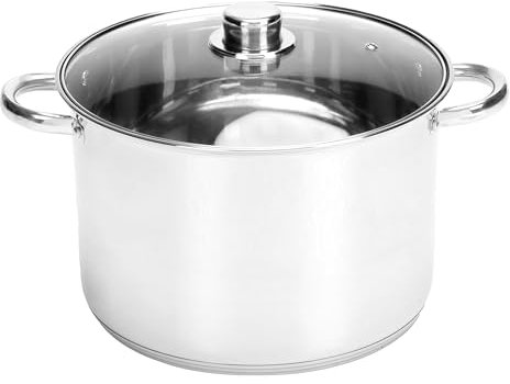 Ribelli Kochtopf Edelstahl - als Gulaschkessel, Suppentopf, Spargeltopf o. Soßentopf Geeignet - Praktischer Küchentopf für viele Herdarten auch Induktion (12 liter Ø 28cm)