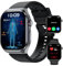 Duckdik Montre intelligente homme femme 2025 - Smartwatch avec glucose, ECG, pression artérielle, appels Bluetooth, 1,83 HD, 150 sports, IP68, compatible Android iOS - Noir