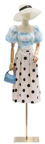 Schaufensterpuppen-Torso mit Ständer, weibliche Schaufensterpuppe,Höhenverstellbares weibliches Kleidermodell - Kleiderformen mit Kopf, Ständer und Holzarmen für die Präsentation von Kleiderschmuck