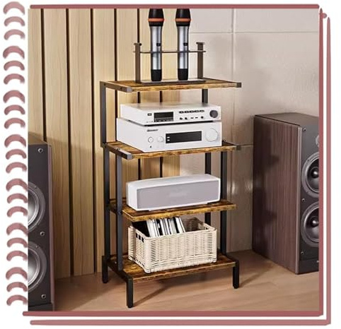 Stufiger HiFi Rack, Plattenspieler-Ständer, Medienständer, Spielkonsole, Stereo-Schrank, Plattenständer for DVD, TV-Box