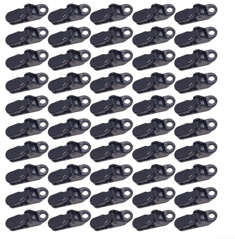 Clips Tarp 50pcs Tarp Clips Zelthalter Clips Markise Planenklemmen (schwarz)