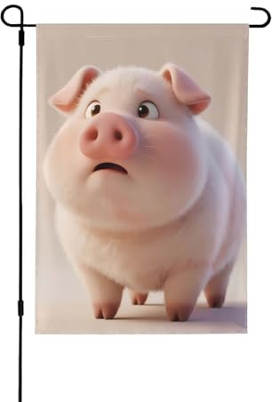 Cartoon-Ferkel-Gartenflagge, doppelseitig, bedruckt, Banner, Veranda, Rasen, Dekoration, 31,8 x 45,7 cm