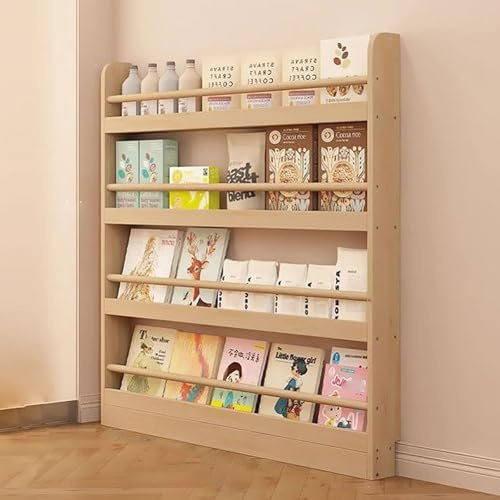 Onxyrbyte Wooden Behind Door Bookshelf,Behind The Door Open Storage Rack Shelf,Tall Narrow Book Shelf Behind Door,Thin Space Savers Standing Shelf,for Bedroom,Living Room And Nursery