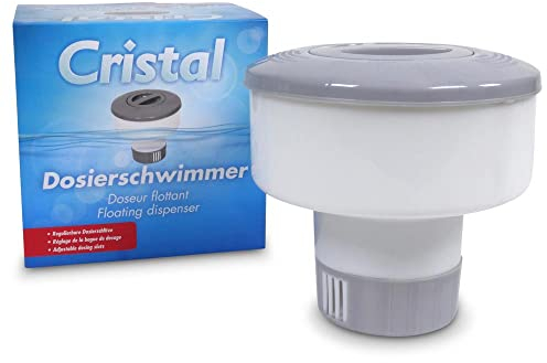 Cristal Dosierschwimmer - Chlordosierer für 200g Tabletten - UV-beständig - Zur optimalen Auflösung und Dosierung - Für Chlor- und Sauerstofftabletten
