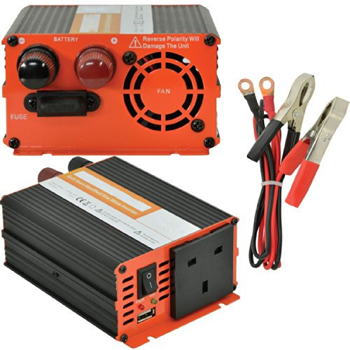 Loops 300W Power Inverter - 12V DC to 230V & USB - Car Caravan - Converter Adapter