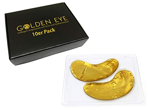 Golden Eye 10 Paar - Collagen Augen Maske - Top TIPP gegen Tränensäcke mit Hyaluronsäure. Anti-Aging Effekt. Beste Qualität von Schlupflid Weg®