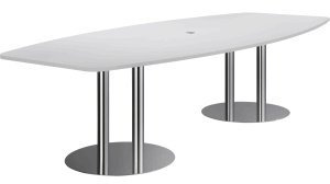 Konferenztisch mit Säulenfüßen 280x130/78cm grau