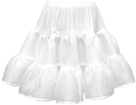 BlackButterfly Girls Organza Petticoat | 3 Tiers, 3 Layers, 2 Organza Tiers, Soft Top Tier, Elasticated Waist, Satin Edged Hem, Wear Under Dresses, Ages 3-14