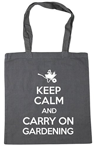 Hippowarehouse Keep Calm and Carry on Gardening Tote Shopping Gym Beach Bag 42cm x38cm, 10 litres
