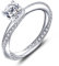 YL Damen Ring 925 Sterling Silber mit April Geburtsstein weißen Zirkonia Ring Verlobungsring Ehering für Braut(Größe 52）