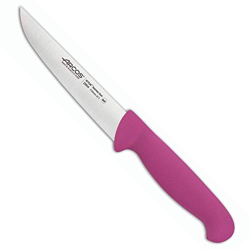 Arcos Serie 2900 - Cuchillo Cocina - Hoja de Acero Inoxidable NITRUM de 130 mm - Mango inyectado en Polipropileno Color fucsia
