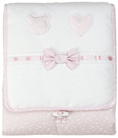 FILET P1519R- Fasciatoio Da Borsa I Morbida E Igenica Spugna I 100% Cotone I Prodotto Realizzato In Italia I Per Neonati/Prima Infanzia - Bianco, Rosa