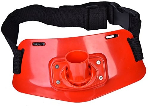 Dilwe Angelrutenhalter Einstellbare Kampfgürtel Stand Up Halter Rod Racks Gürtel für Angeln(Rot)